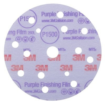 3M Discs Purple 260L Finishing Abrasive Discs 150mm 15 Hookit Holes