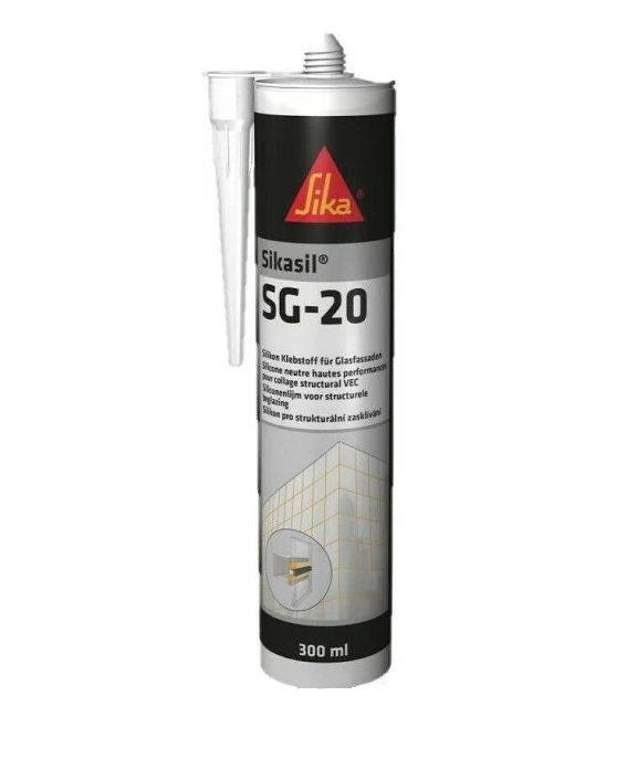 SikaSil SG 20 One-component Neutral Structural Silicone Adhesive Black 300ml