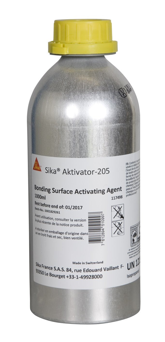 Sika Aktivator 205 Prétraitement pour surfaces non poreuses Nettoyant 1LT