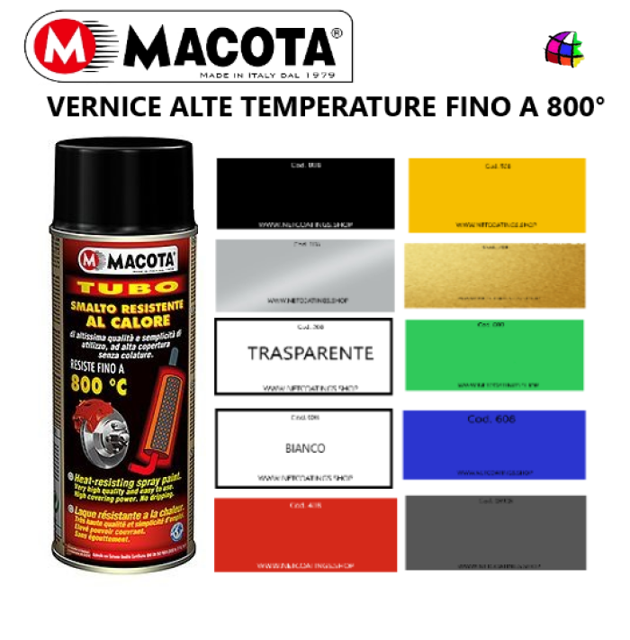 Macota Tubo Vernice Spray Bomboletta Alte Temperature Pinze Freni Marmitte 800°