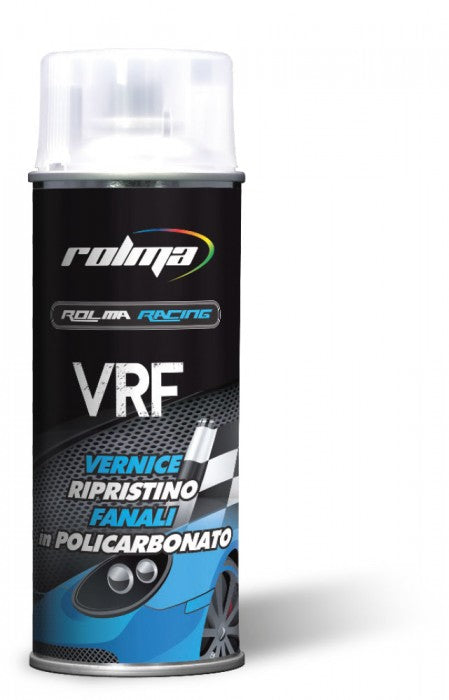 Bomboletta Spray Ripristino Fanali Ravvivante Trasparente Fari Policarbonato Vernice VRF Rolma 400ml