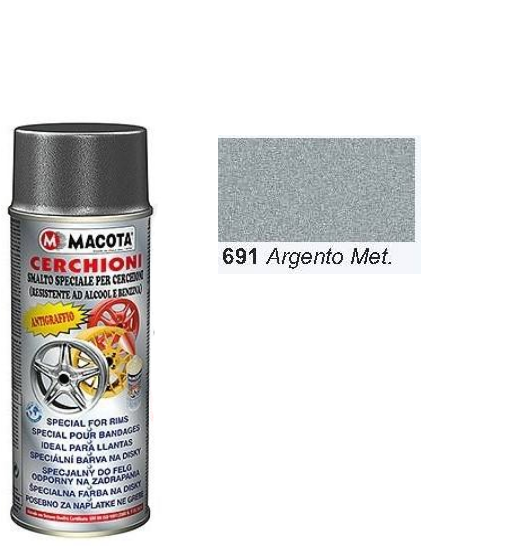 Macota Bomboletta Spray Smalto Cerchioni Cerchi Antigraffio 400ml Vernice Resistente