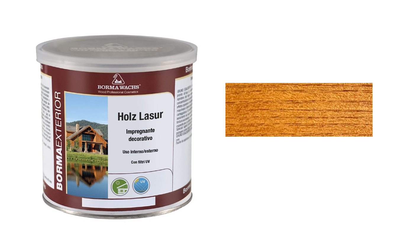 Impregnante Decorativo Legno interno esterno Holz Lasur  750ml Lunga durata