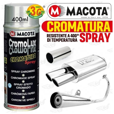 Macota Vernice Spray Cromolux Effetto Cromato Alte Temperature 400°