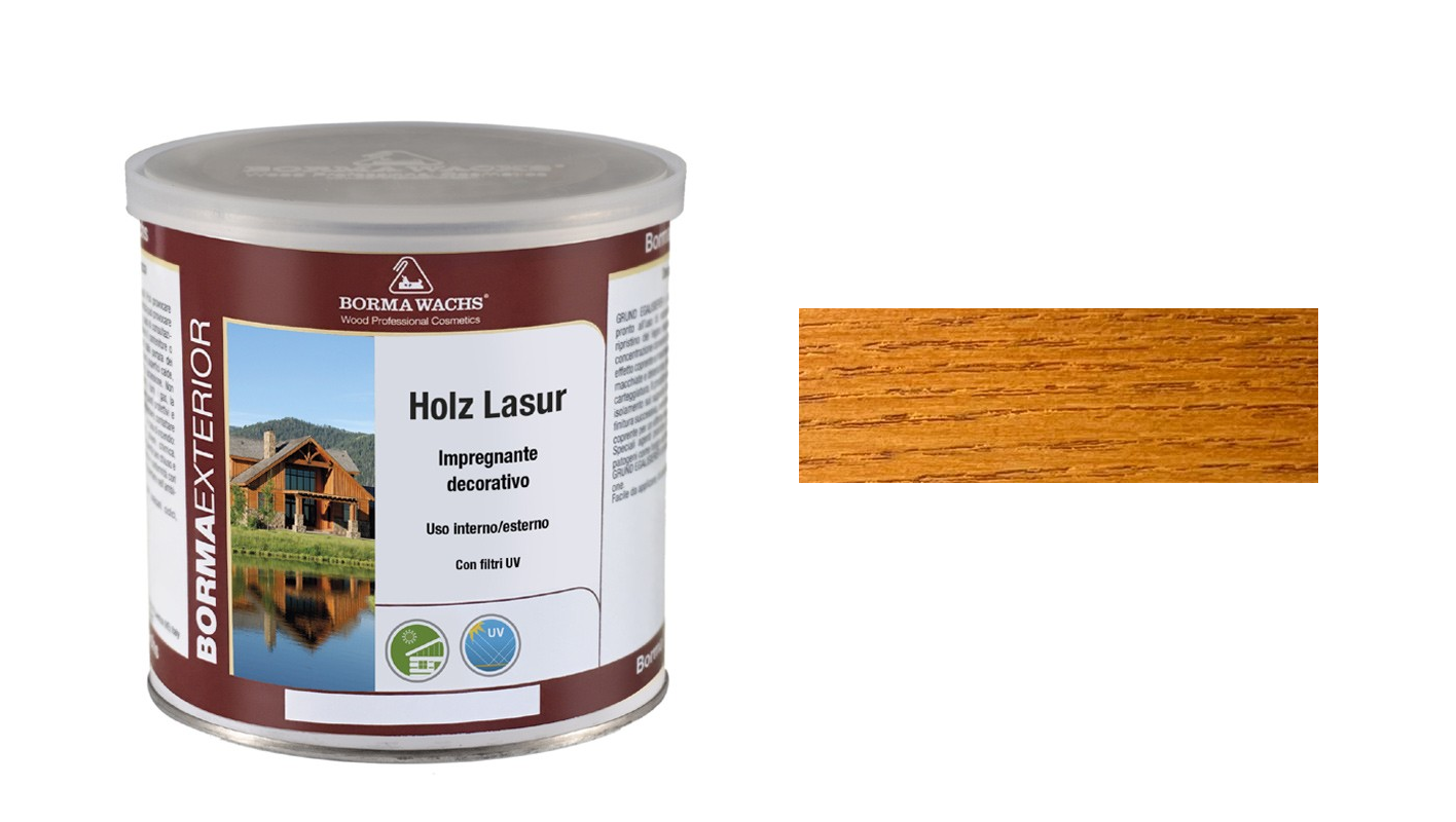 Impregnante Decorativo Legno interno esterno Holz Lasur  750ml Lunga durata