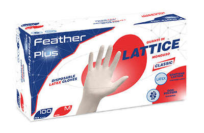 Gloves Latex Glove With Powder Feather Plus 100PZ M - L - XL