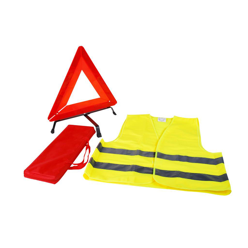 Kit emergenza stradale triangolo pieghevole e Gilet Catarifrangente 