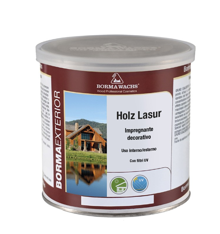 Impregnante Decorativo Legno interno esterno Holz Lasur  750ml Lunga durata