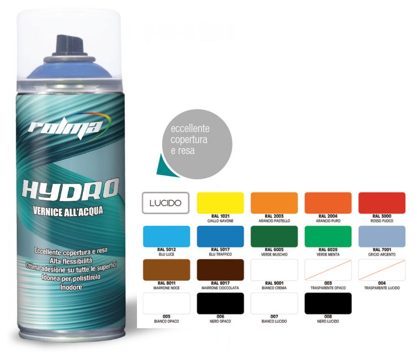 rolma vernice smalto spray idro bomboletta ral base acqua hydro 400ml venduto da netcoatings.shop