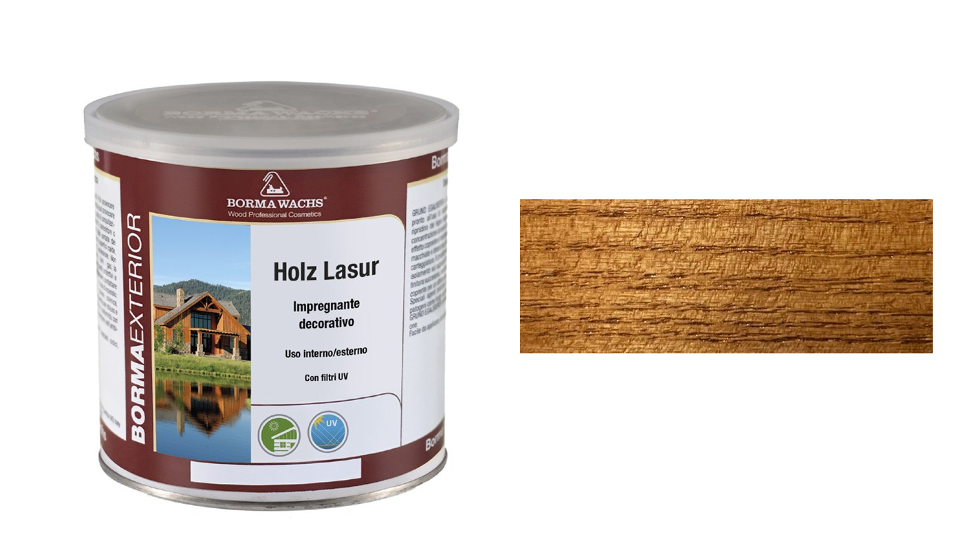 Impregnante Decorativo Legno interno esterno Holz Lasur  750ml Lunga durata