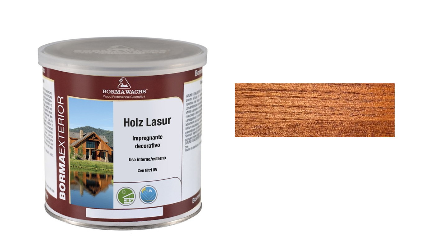 Impregnante Decorativo Legno interno esterno Holz Lasur  750ml Lunga durata