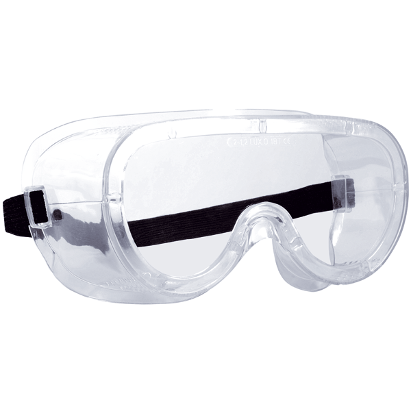 Transparente Schutzbrille mit verstellbarem Gummizug