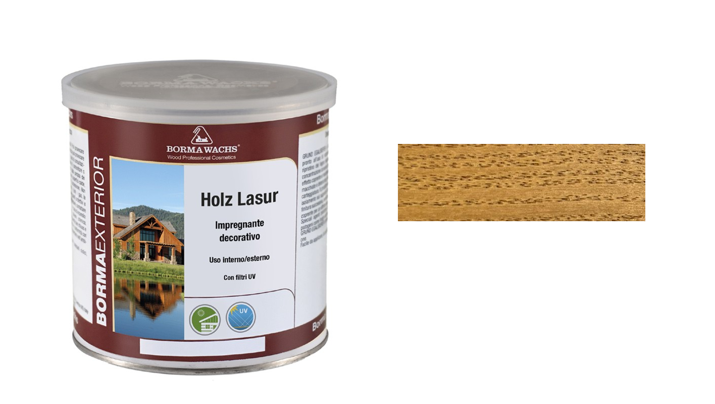 Impregnante Decorativo Legno interno esterno Holz Lasur  750ml Lunga durata