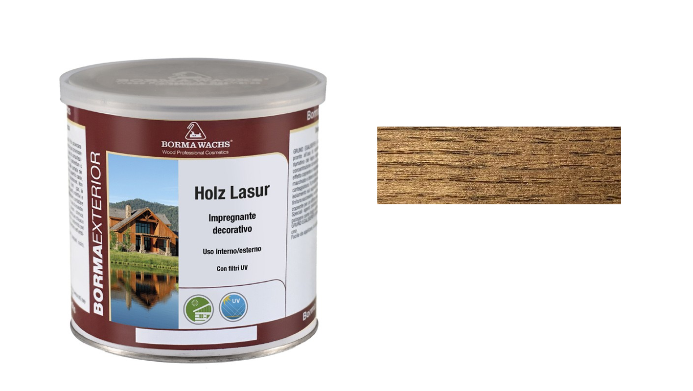 Impregnante Decorativo Legno interno esterno Holz Lasur  750ml Lunga durata