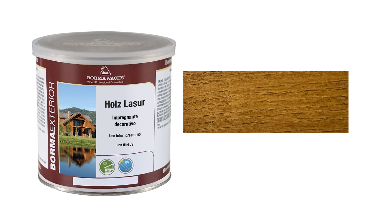 Impregnante Decorativo Legno interno esterno Holz Lasur  750ml Lunga durata