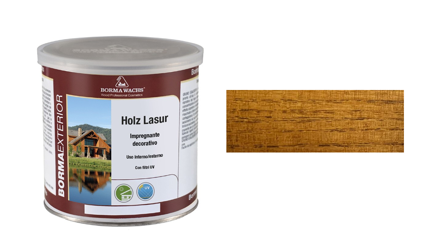 Impregnante Decorativo Legno interno esterno Holz Lasur  750ml Lunga durata